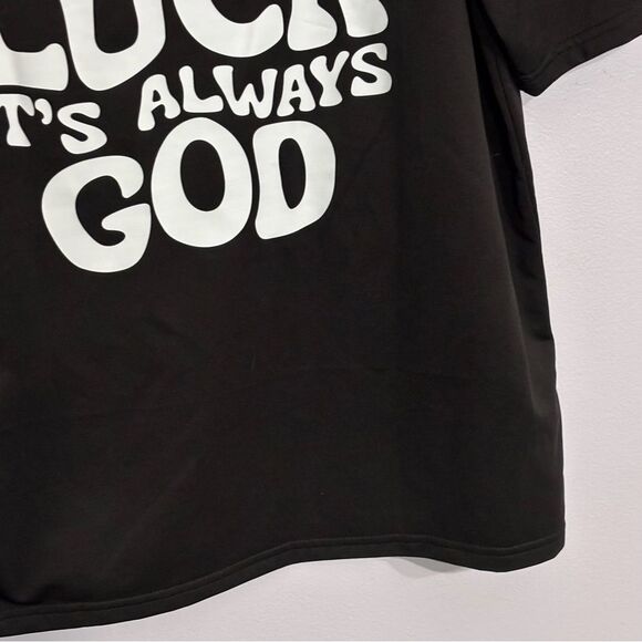 Manfinity | Men’s Black “It’s never luck. It’s always God” Faith T-shirt Size L - Picture 5 of 12